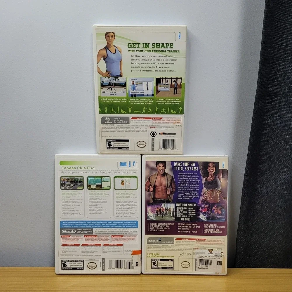 Nintendo Wii My Fitness Coach Wii Fit Plus Zumba Fitness Core Game Bundle Lot